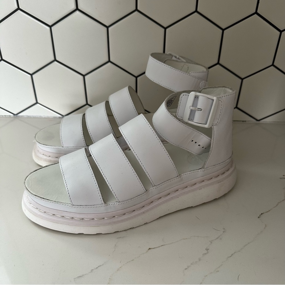 Dr. Marten Clarissa sandal in all white